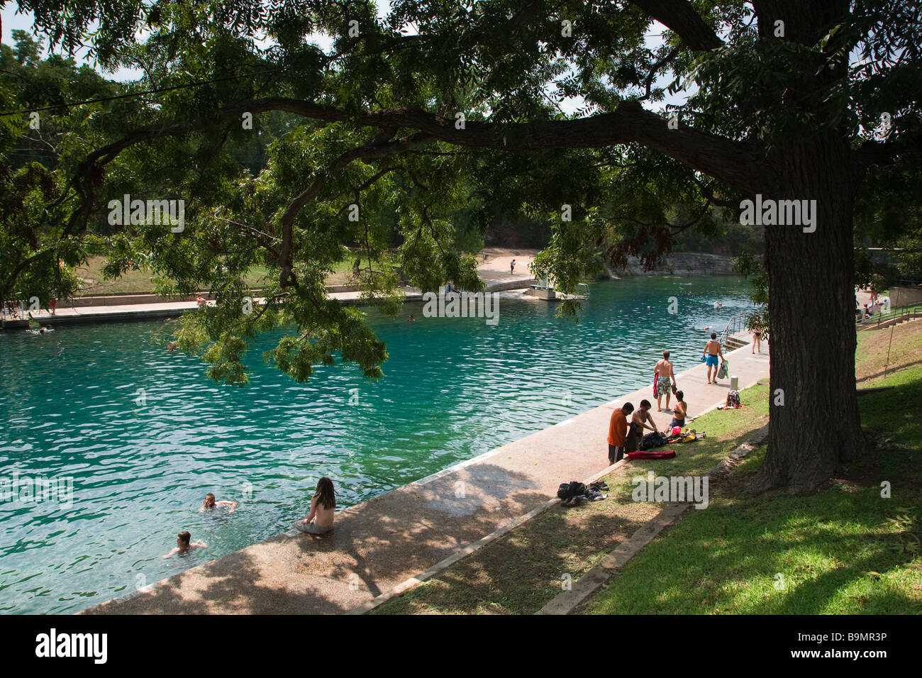 Austin, Texas - nuotatori a Barton Springs Piscina Foto Stock