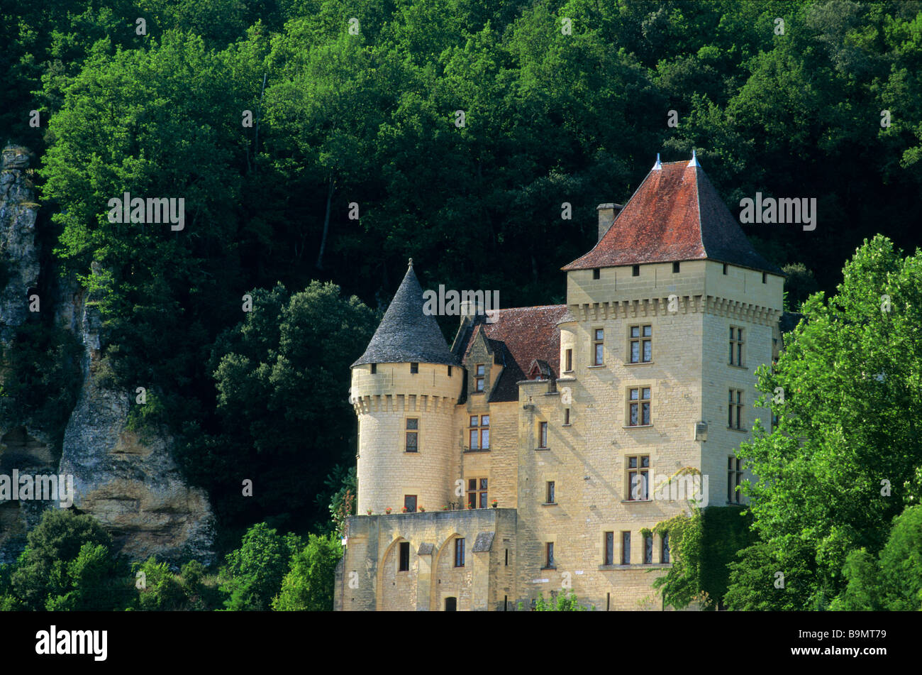 Francia, Dordogne, Perigord Noir, Valle della Dordogna, La Roque Gageac, Chateau de la Malartrie Foto Stock