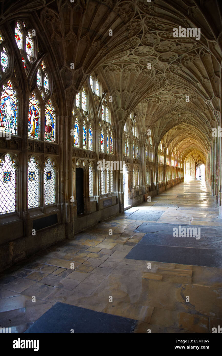 Chiostri in Gloucester Cathedral, Gloucester, England, Regno Unito Foto Stock