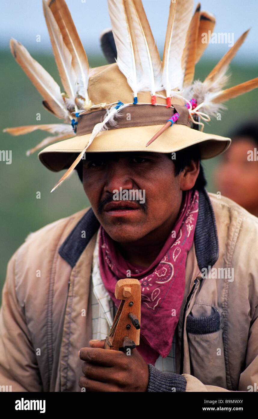 Messico, San Luis Potosi Stato, gli Indiani Huichol' pellegrinaggio, Chaman candidato Foto Stock