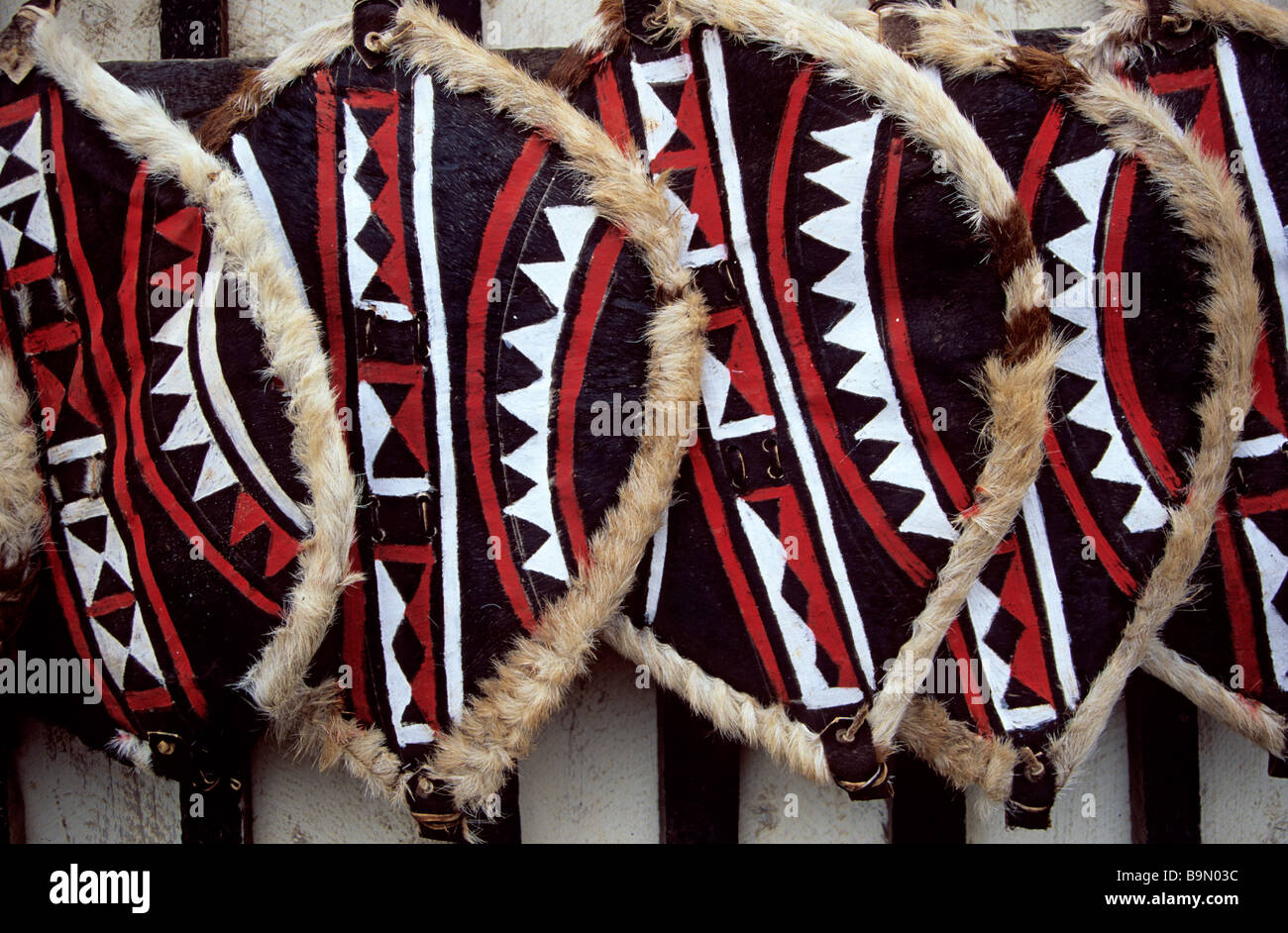 Kenia Masai shields Foto Stock
