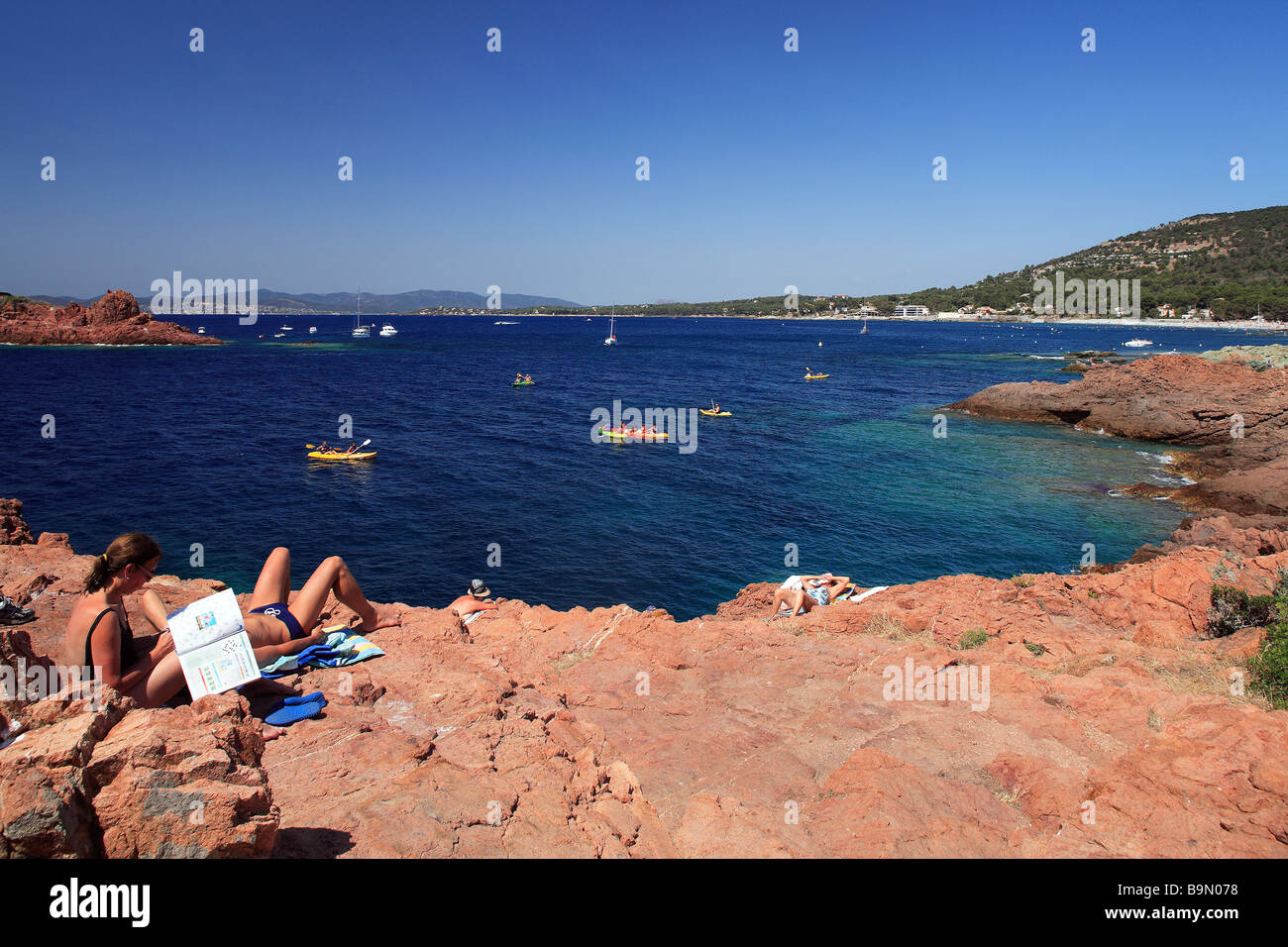 Francia, Var, Esterel Corniche, Agay village, Cap Dramont Foto Stock