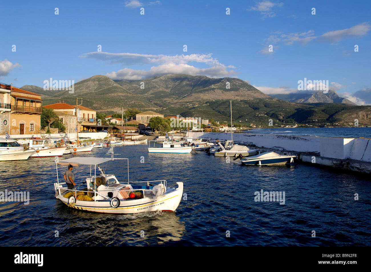 La Grecia, Peloponneso, Mani area, Agios Nikolaos, Porto Foto Stock