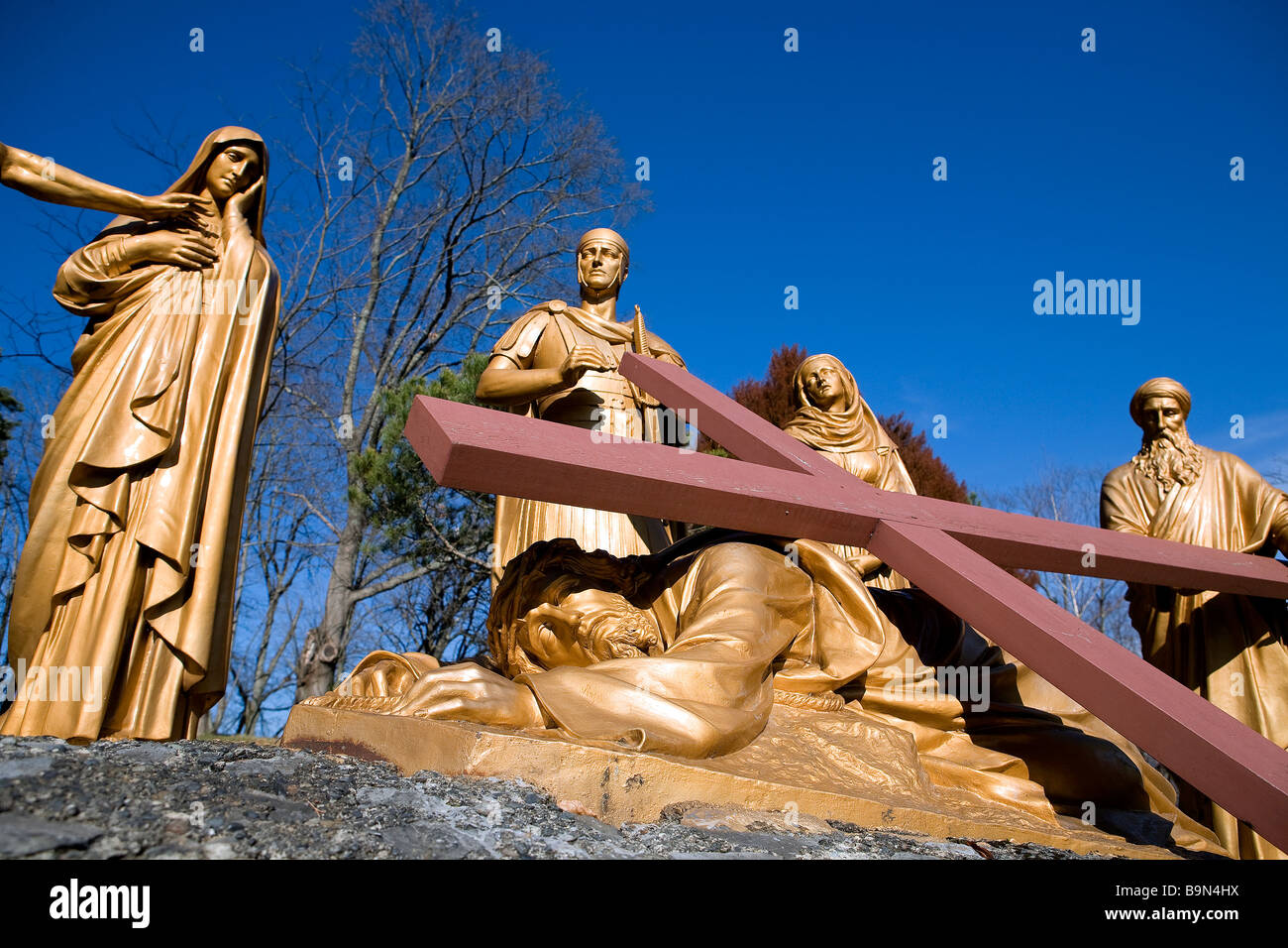 Francia, Hautes Pirenei, Lourdes, la via della croce in Les Espelugues Hill, le foto scattate con l'autorizzazione del Foto Stock