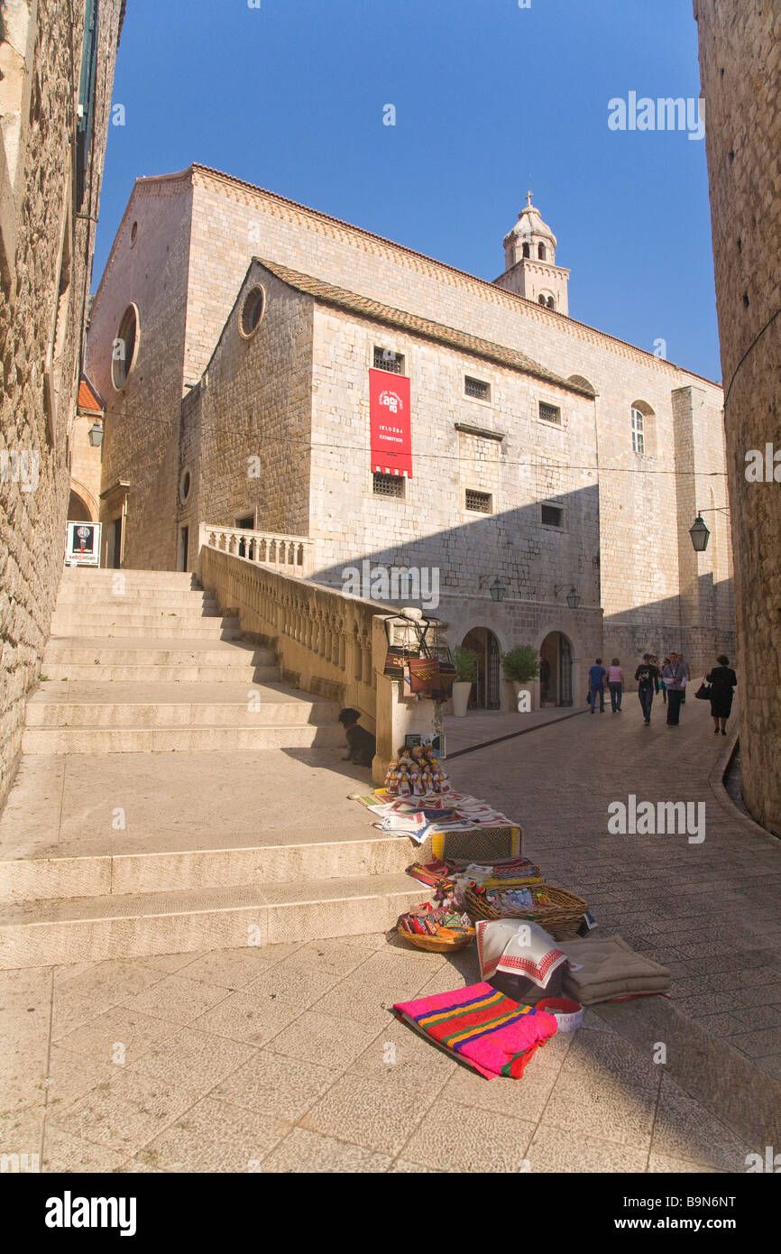 Chiesa di San Sebastiano in Dubrovnik Città Vecchia in estate il sole della costa della Dalmazia Croazia Europa Foto Stock