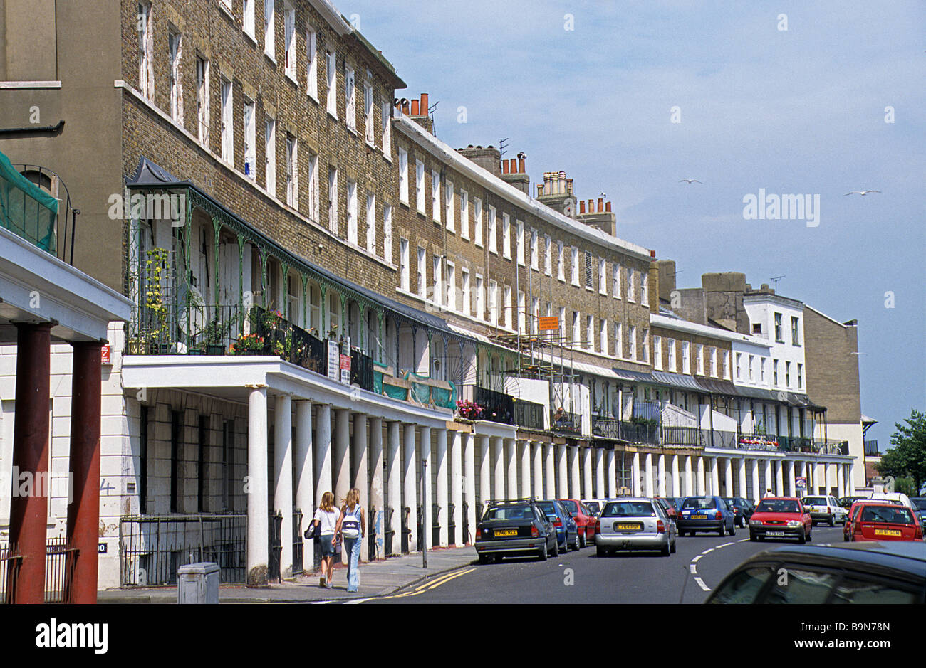 Ramsgate Kent, Wellington Crescent, East Cliff. Foto Stock