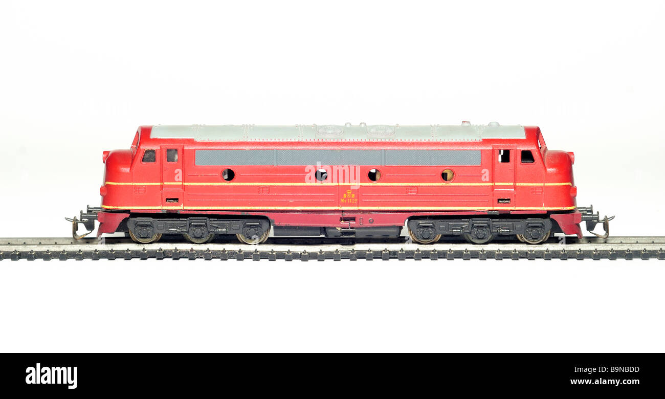 Locomotiva diesel motore modello ferroviario tagliare ancora vita dettaglio Foto Stock