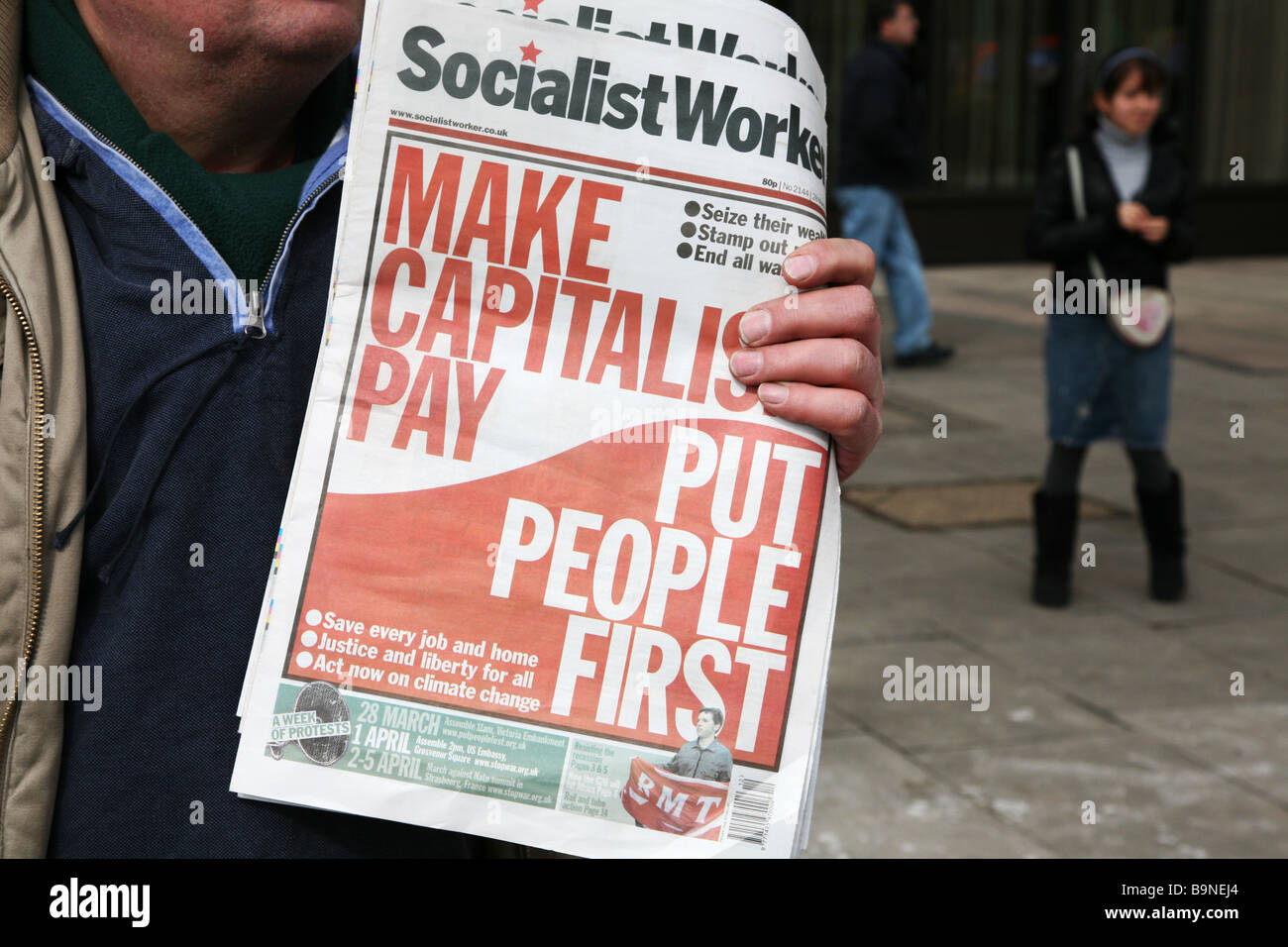 Il partito socialista operaio quotidiano, in primo piano. Foto Stock