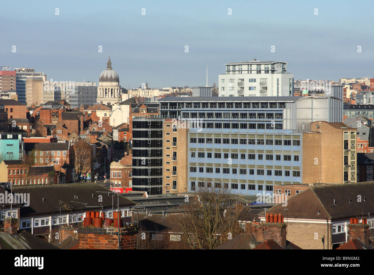 Nottingham City Centre skyline. Nottingham, Inghilterra, Regno Unito Foto Stock