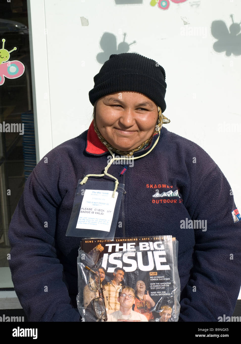 Donna rumena grande problema del venditore nel Sedgefield Co Durham Foto Stock