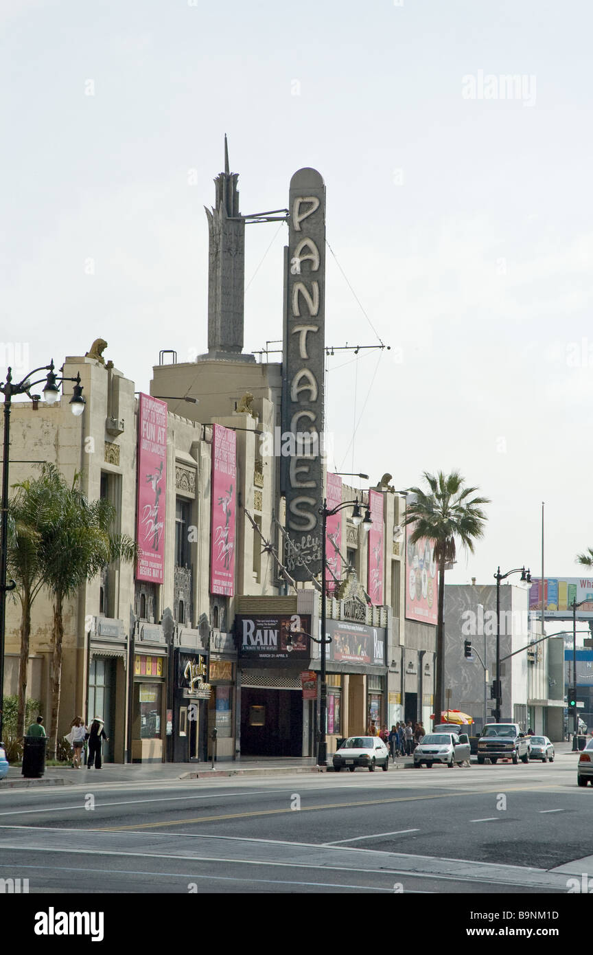 Un colpo esterno del Teatro Pantages a Hollywood, California Foto Stock