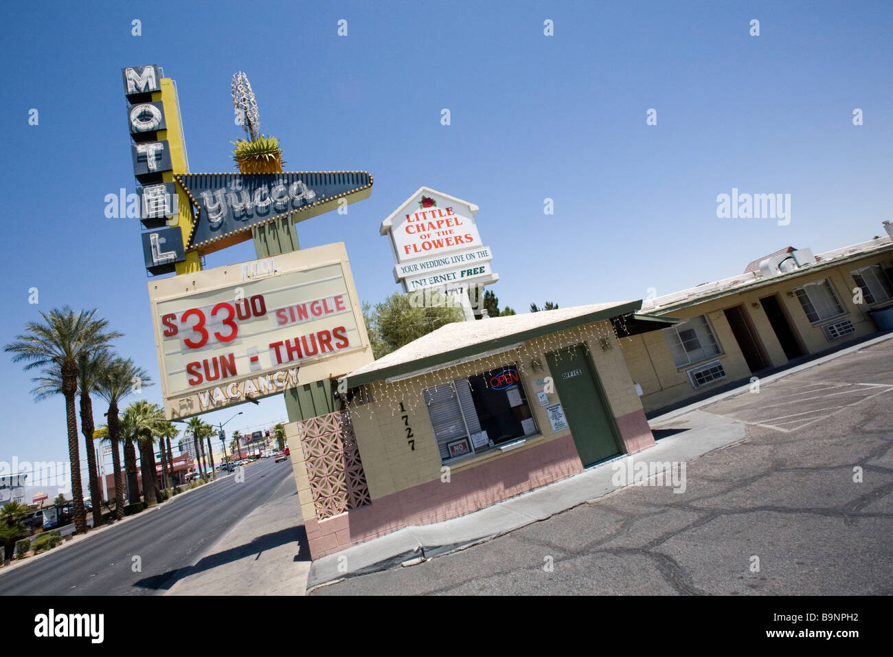 Un basso costo motel in Las Vegas Nevada USA Foto Stock