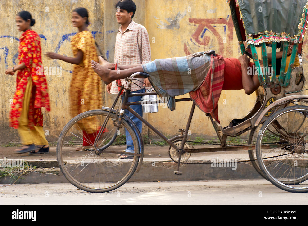 Viaggi avventura Noleggio dormire funny rickshaw Foto Stock