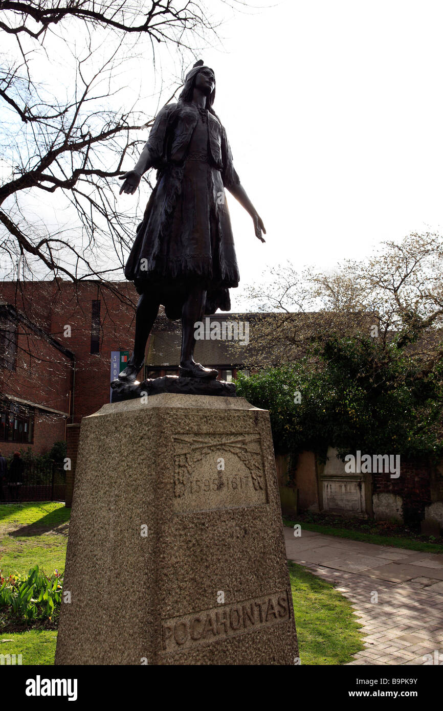 Regno Unito kent gravesend statua della principessa pocahontas Foto Stock