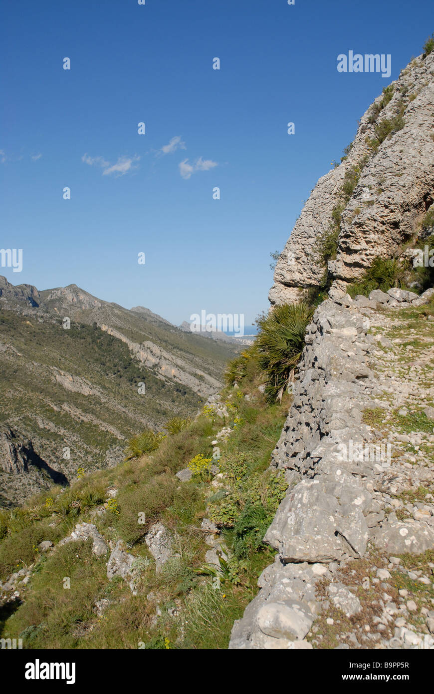 Mozarabo trail, Vall de Laguart, Benimaurell, Provincia di Alicante, Comunidad Valenciana, Spagna Foto Stock