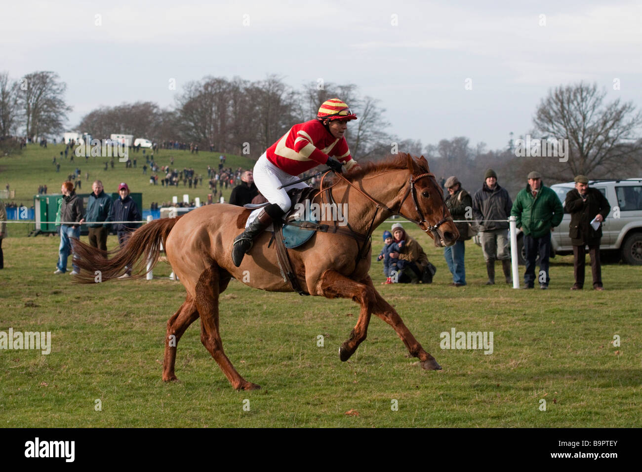 Kelso Scozia Friarshaugh punto a punto le corse dei cavalli la Jedforest soddisfare Foto Stock