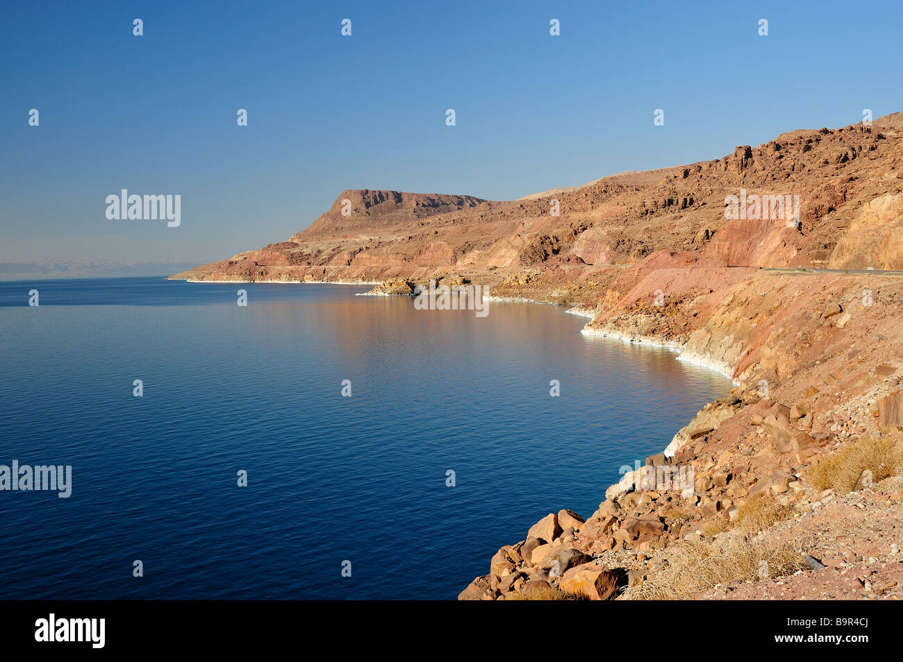 Sulle rive del Mar Morto in Giordania Foto Stock