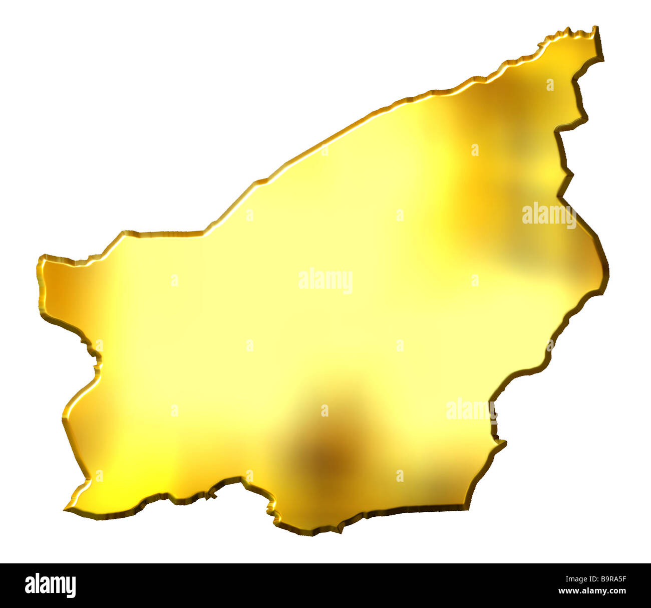 San Marino 3d golden mappa isolato in bianco Foto Stock