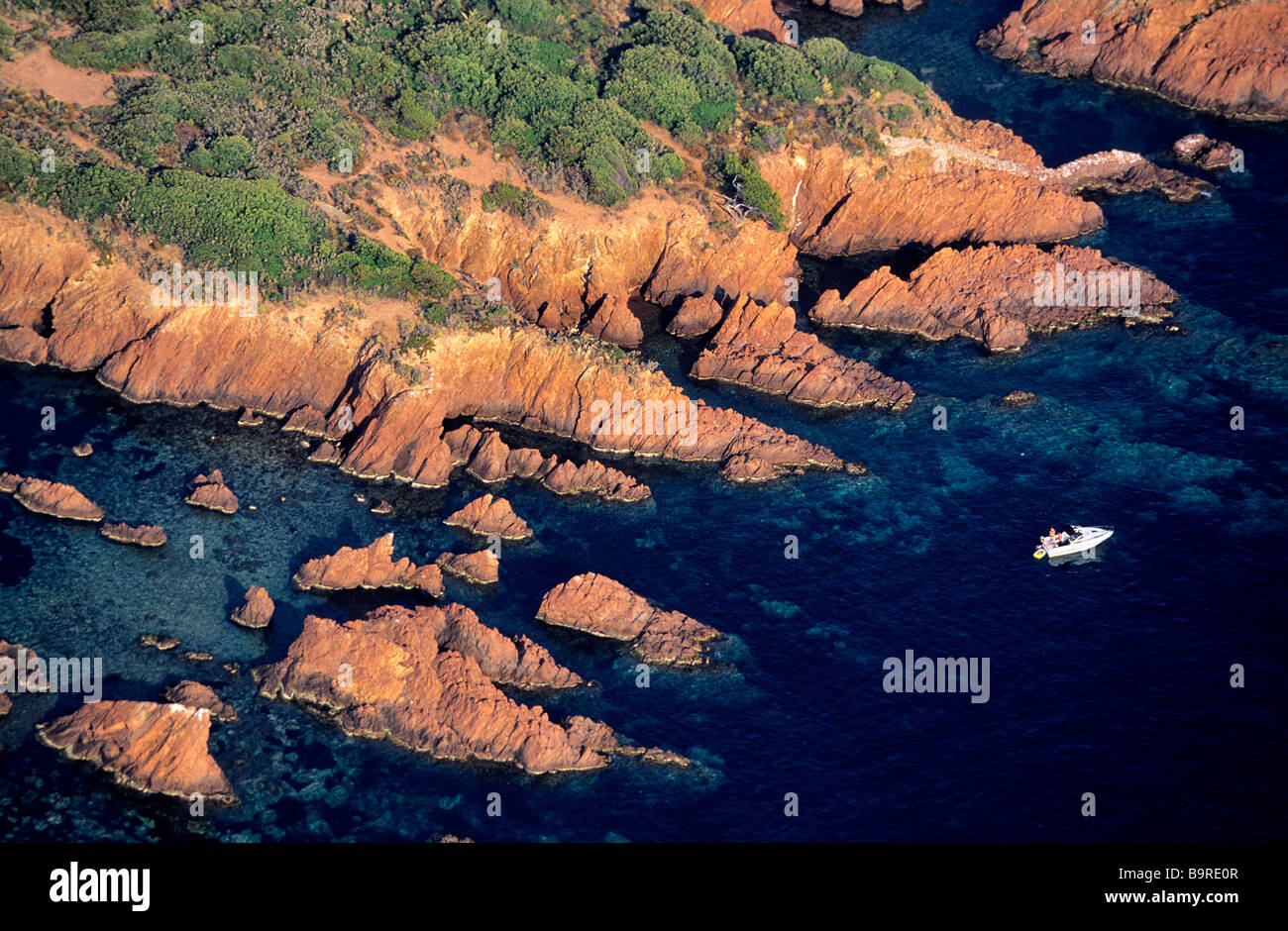 Francia, Var, Corniche de l'Esterel (vista aerea) Foto Stock