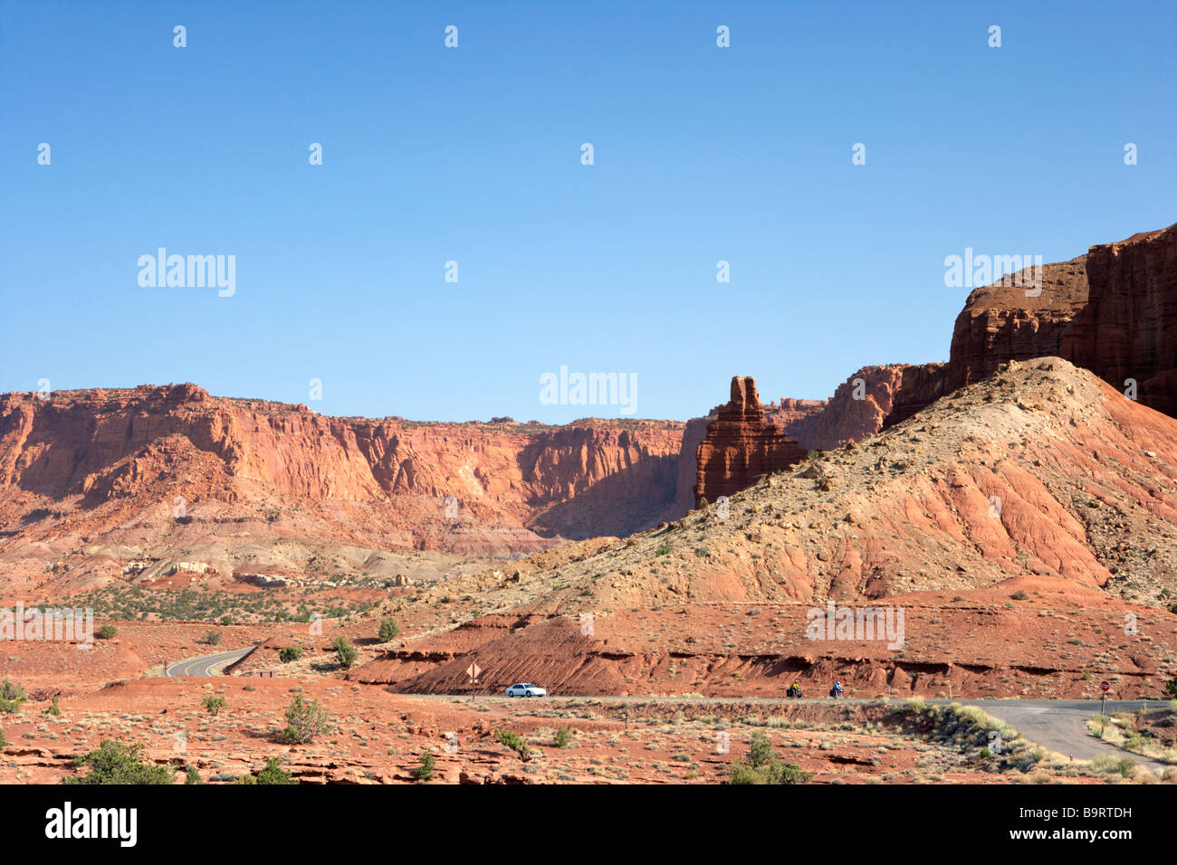 Vista dalla Strada Statale 24 del Capitol Reef Parco Nazione USA Utah Foto Stock