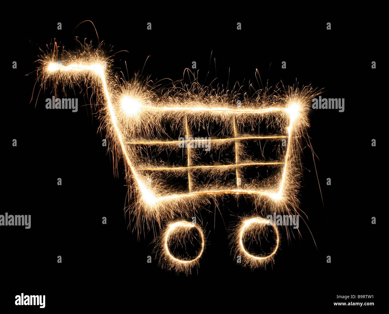 Carrello spesa sparkler Foto Stock