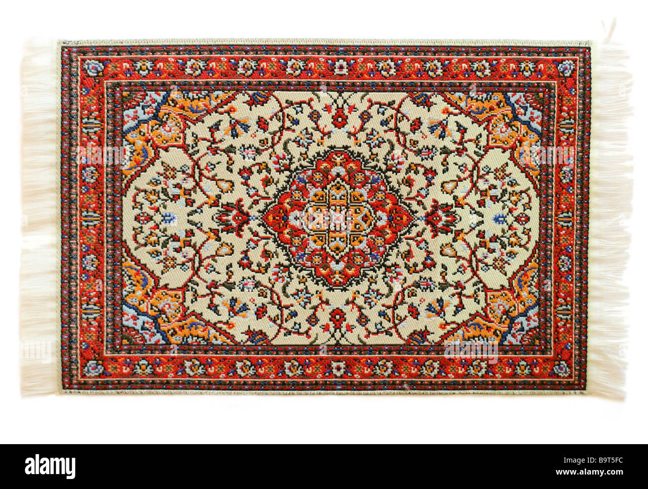 Tappeto orientale isolati su sfondo bianco Foto Stock