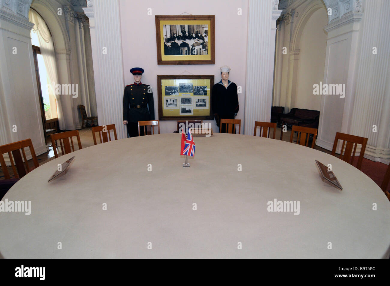 Interno del palazzo di Livadia, ora un museo, dove la famosa conferenza di Yalta ha avuto luogo durante la 2sd Guerra Mondiale. Foto Stock