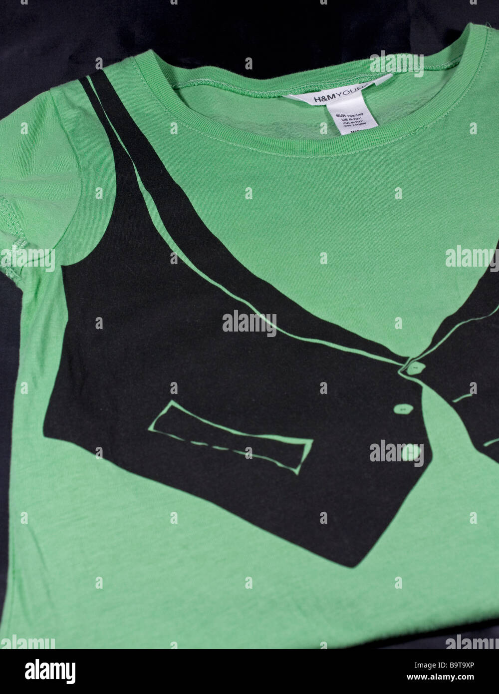 Verde stampato T shirt Foto Stock