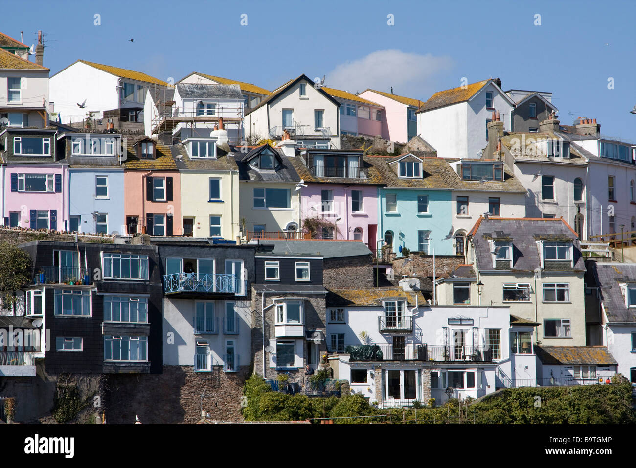 Brixham case pittoresche Devon England Regno Unito Europa Regno unito Gb Foto Stock