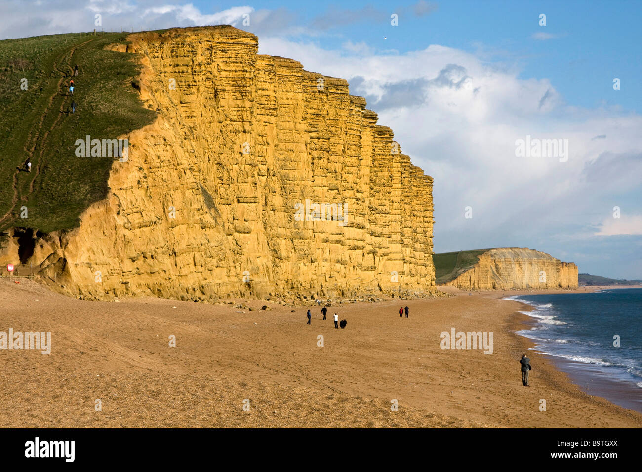 West Bay arenaria jurassic cliffs dorset England Regno unito Gb Foto Stock