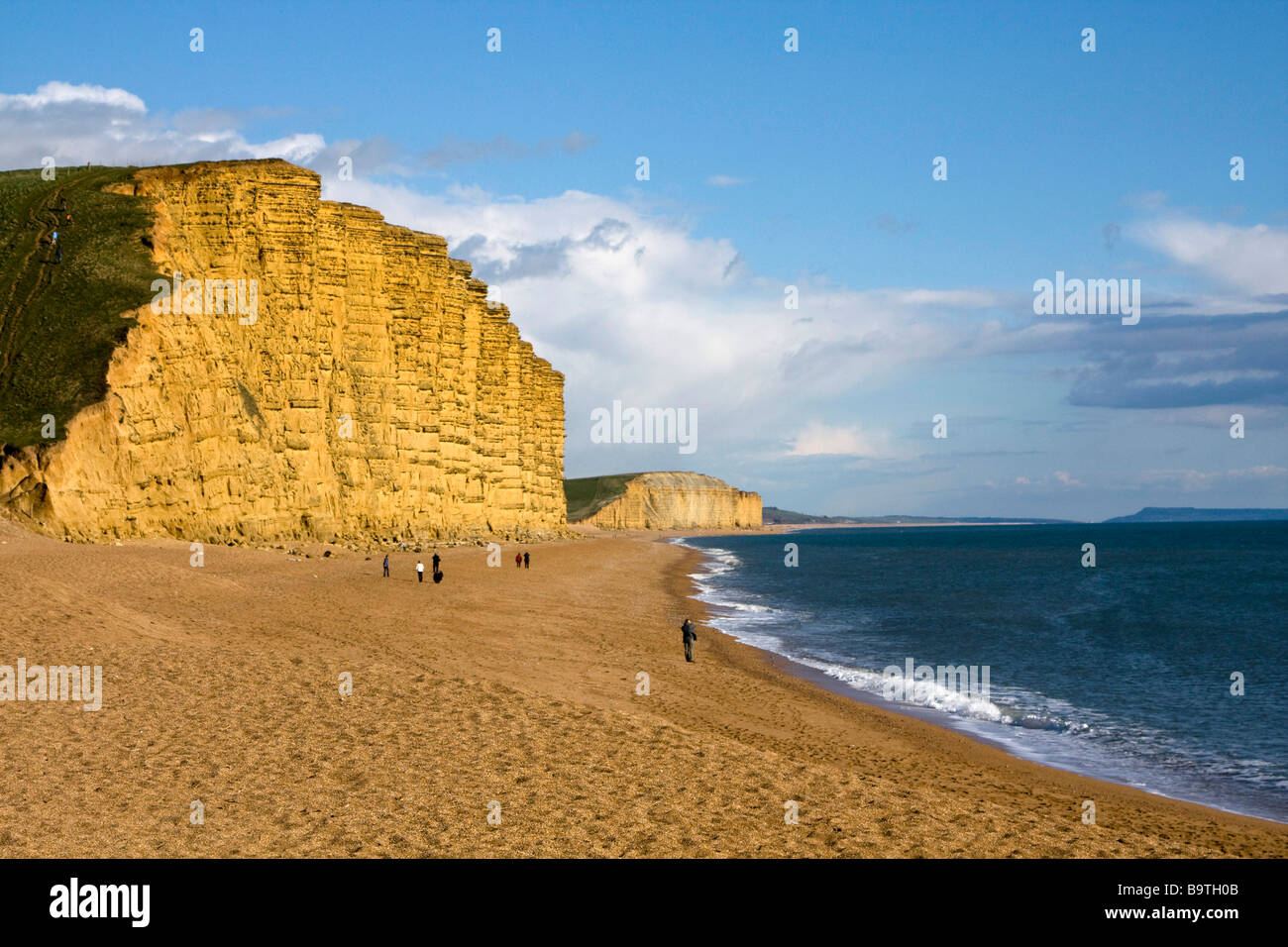 West Bay arenaria jurassic cliffs dorset England Regno unito Gb Foto Stock