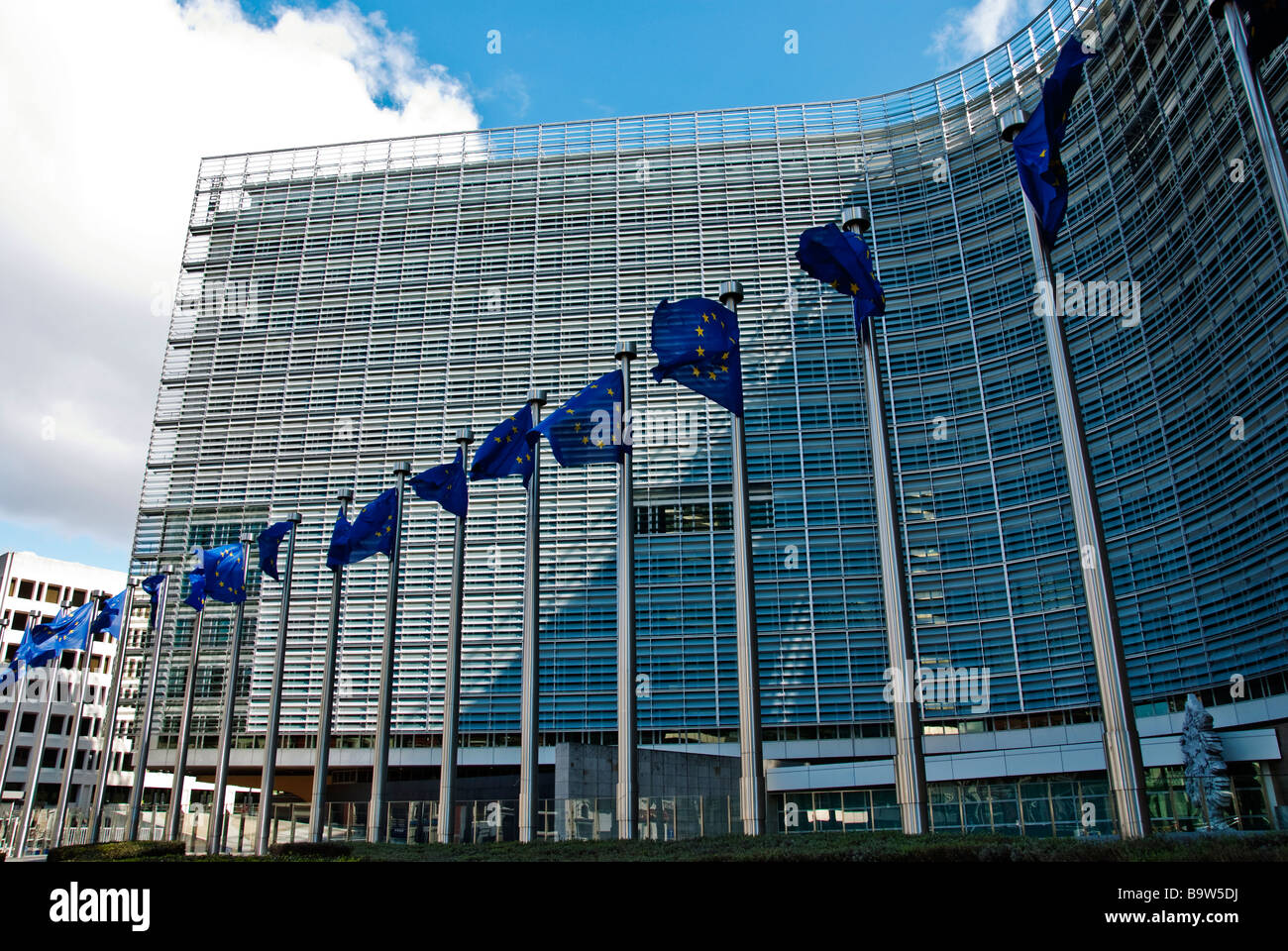 La Commissione europea si trova principalmente nell'edificio Berlaymont di Bruxelles, in Belgio. Foto Stock
