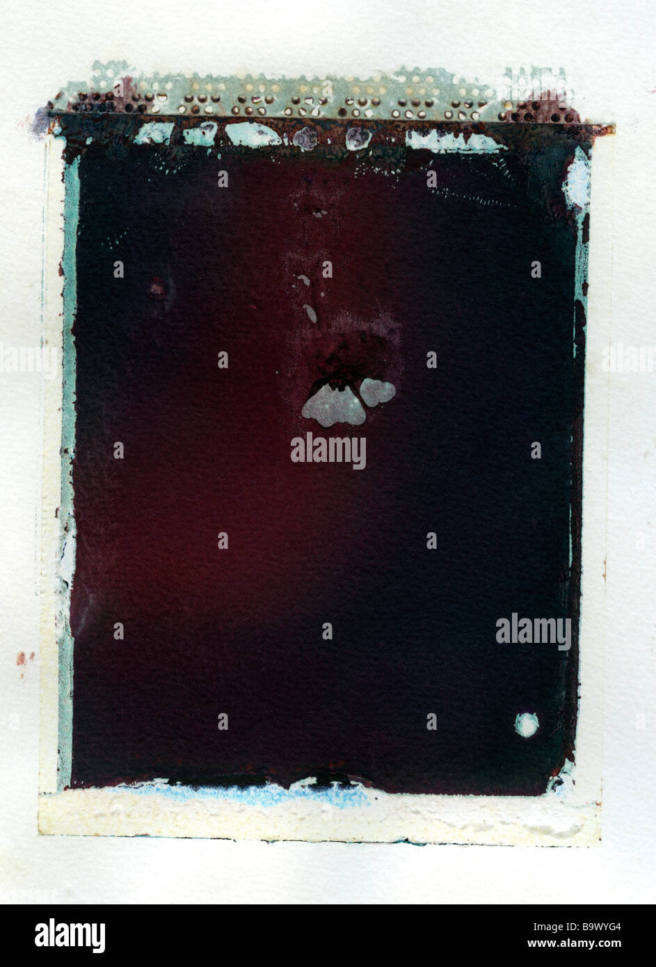 Polaroid in emulsione texture di trasferimento Foto Stock