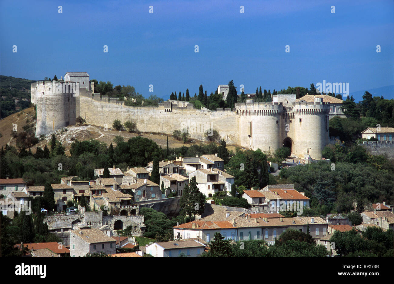 Fortilizio medievale di Saint André (c14TH), costruiti dai re Jean II & Charles V, Villeneuve-les-Avignon, dipartimento del Gard, Francia Foto Stock