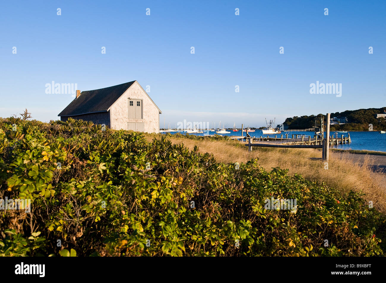 Il Boathouse e porto di Chatham Cape Cod MA Foto Stock