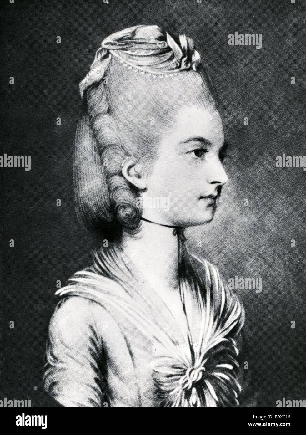 Francesca contessa di jersey in una incisione del 1794 era un amico vicino di Principe di Galles Foto Stock