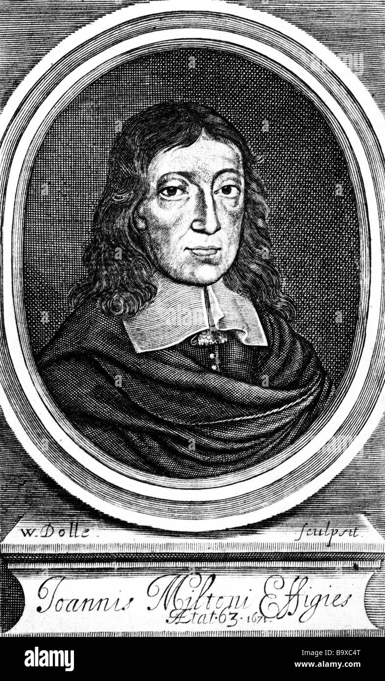 JOHN MILTON - poeta inglese Foto Stock