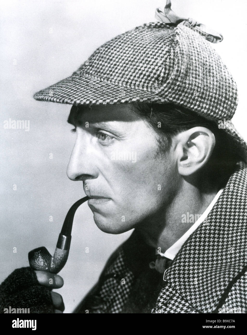 Il Segugio del BASKERVILLES 1959 UA Hammer film con Peter Cushing come Sherlock Holmes Foto Stock