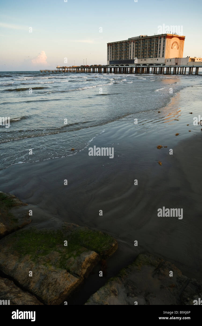 Flagship Hotel sulla spiaggia di Galveston, Texas. Foto Stock