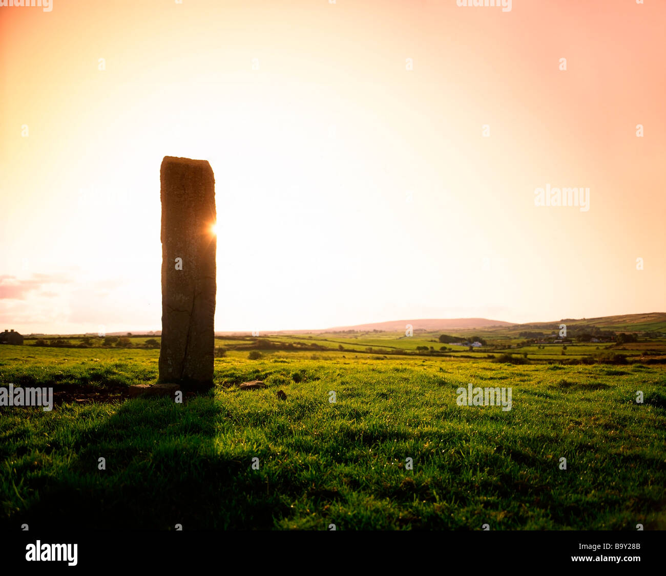 Contea di Mayo, Irlanda, pietra ogham Foto Stock
