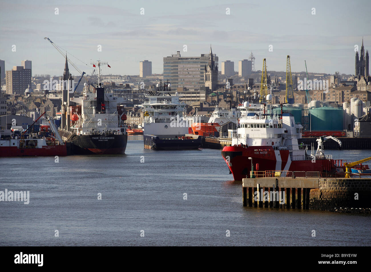 Aberdeen Harbour, a nord est della Scozia Foto Stock