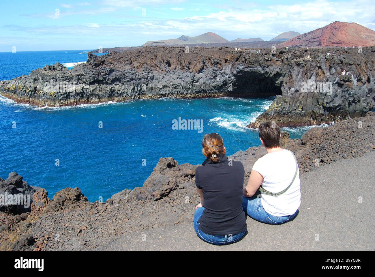 Los Hervideros, Lanzarote, Isole Canarie, Spagna Foto Stock