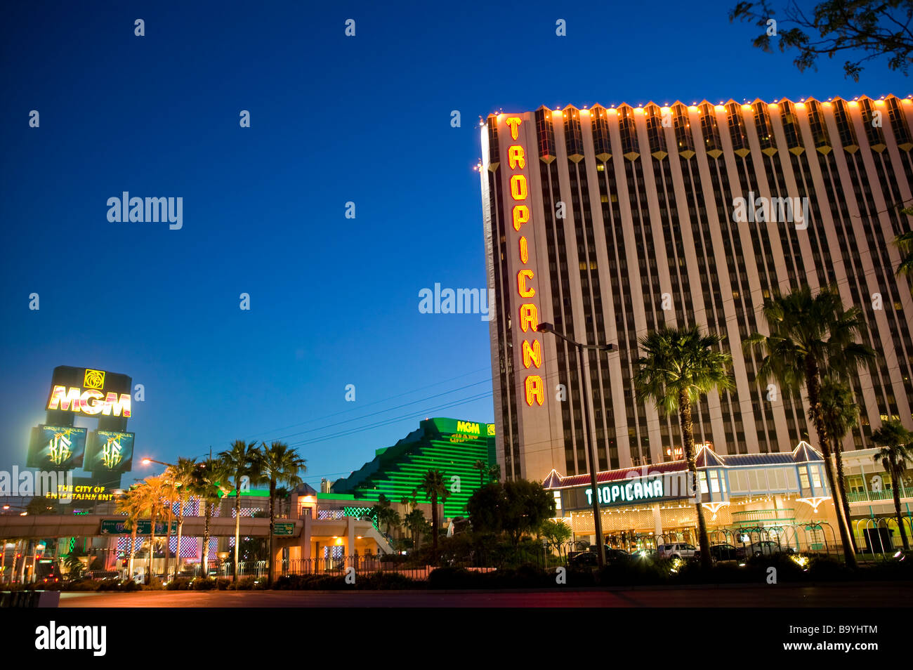 Il Tropicana e il MGM Hotel e Casino Foto Stock