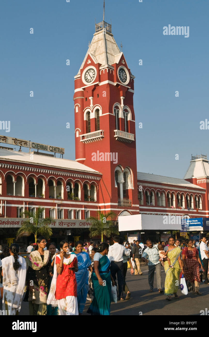 Chennai Central Station Tamil Nadu India Foto Stock