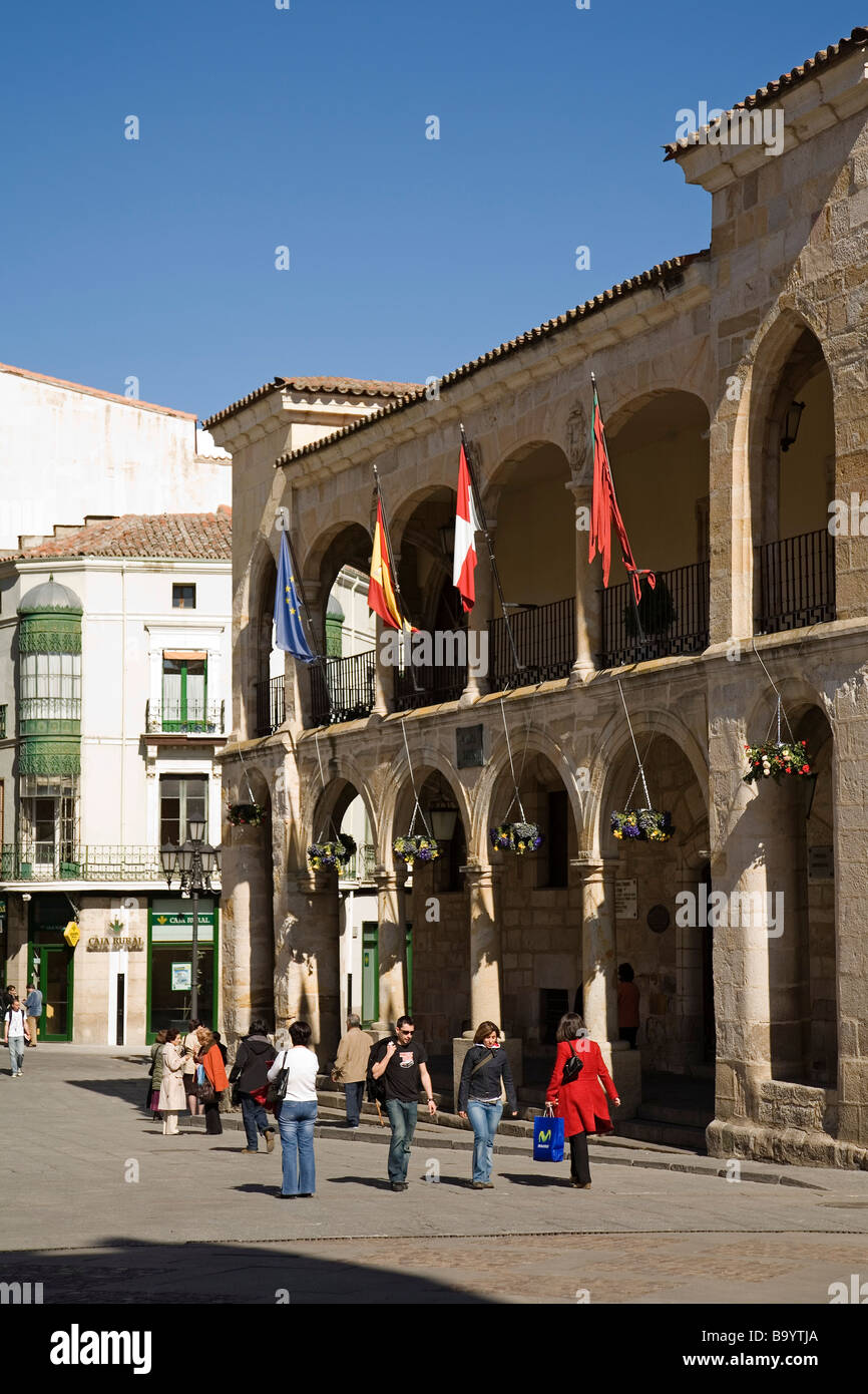 Municipio della Città Vecchia e da Plaza Mayor di Zamora Castiglia e Leon Spagna Foto Stock