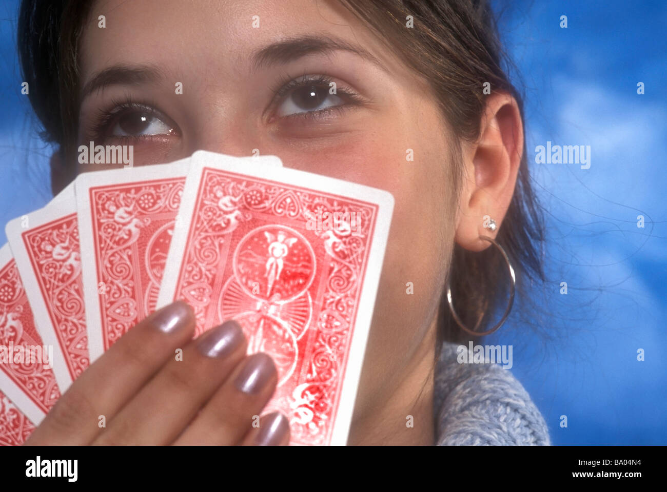 Poker Face Foto Stock