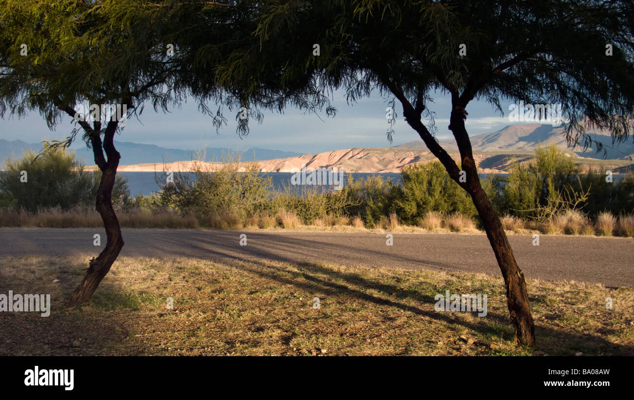 Theodore Roosevelt Lake in central Arizona Foto Stock