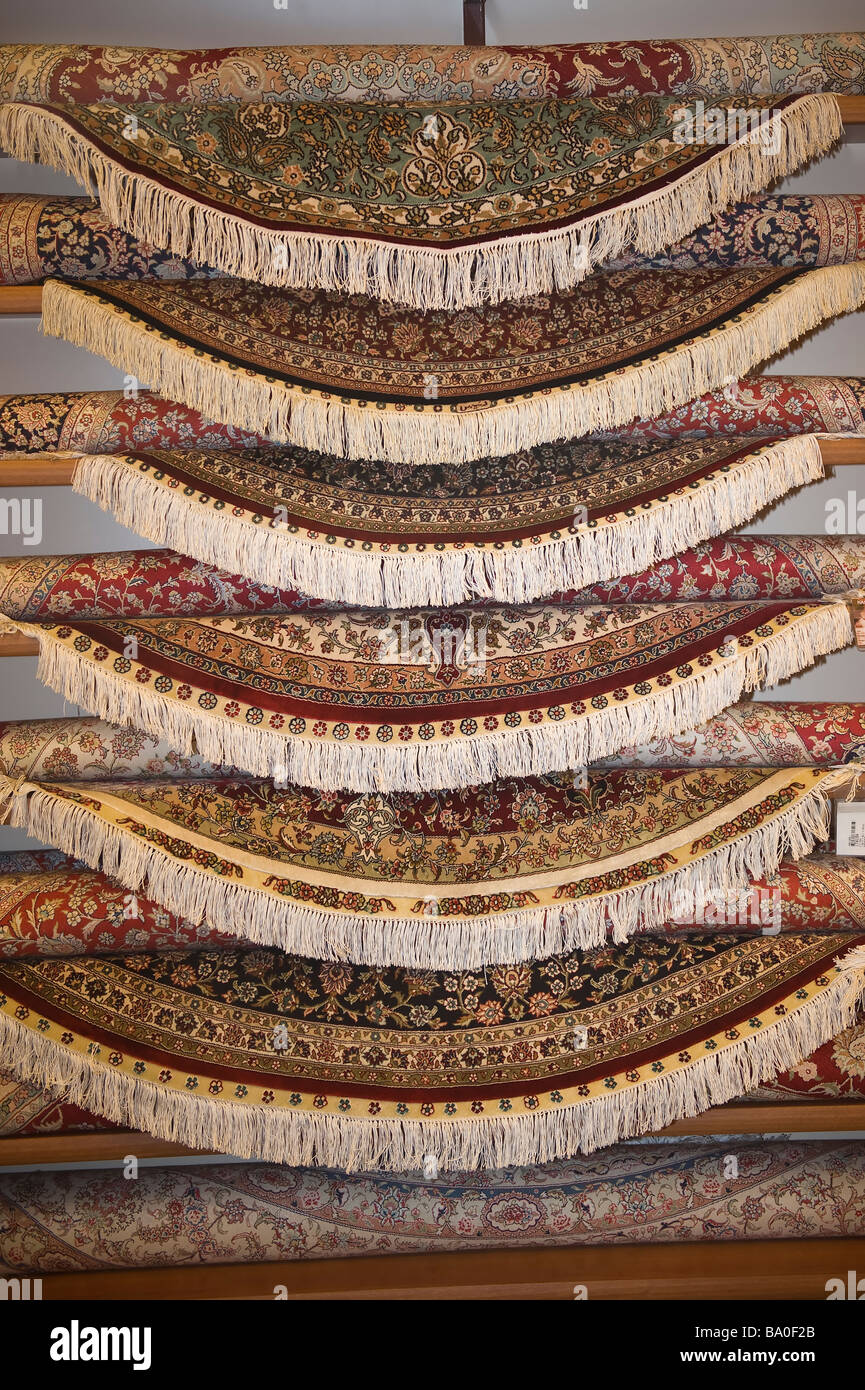 Rack con tappeti Turchia Antalya Foto Stock