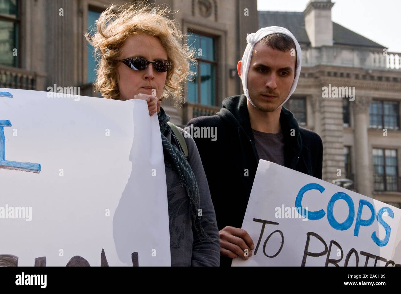 Vertice G20 proteste, London, England, Regno Unito Foto Stock