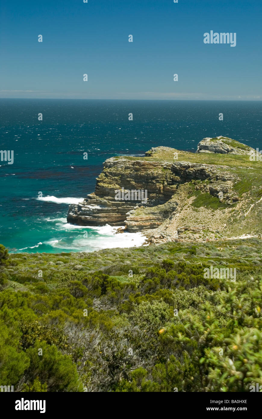 Vista del Capo di Buona Speranza a Cape Point, Sud Africa Foto Stock